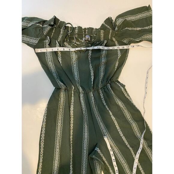 Vintage Bailey Blue Off-The-Shoulder Jumpsuit - Small - Picture 8 of 10